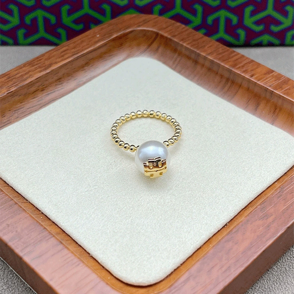 Tory Burch Pearl Inlay Metal Ring